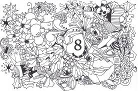 Welcome to our supersite for interactive & printable online coloring pages! Art Therapy Coloring Page Advent Calendar December 8th 12