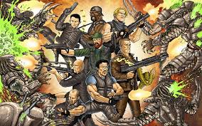 The expendables 2 wallpaper, the expendables 2, movies. Aliens Assault Battle Blood Dark Expendables Guns Jason Movies Hd Wallpaper Wallpaperbetter