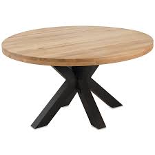 Casamia esstisch tisch rund ausziehbar o 110 cm allegro mit klappei farbe pinie lipizano. Esstisch Star 140 Cm Rund In Eiche Massiv Metall Mobel Ideal