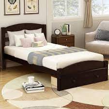 Cedar veneers line the drawer bottoms, providing a similar search terms: Clearance Twin Platform Bed Frame With Headboard And Storage Drawer Heavy Duty Espresso Upholstered Bed Frame With Wood Slat Support For Adults Teens Children No Box Spring Required L4752 Walmart Com