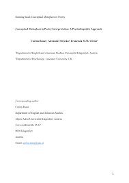 People have used metaphors since the birth of mankind. Pdf Conceptual Metaphors In Poetry Interpretation A Psycholinguistic Approach