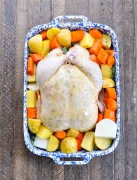 How to perfectly roast a whole chicken with aromatic lemon and garlic. Crispy Roast Chicken With Vegetables The Seasoned Mom
