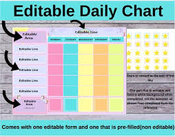 Daily Routine Editable Chart Digital Download Routine Chart Daily Chart Chores