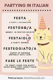 Partying In Italian Italian Words Italian Language Italian Language Learning