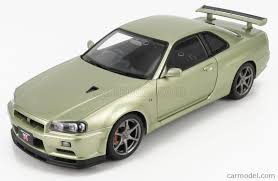 AUTOART 77404 Scale 118 | NISSAN SKYLINE GT-R (R34) V-SPEC II NUR 2002  MILLENNIUM JADE - LIGHT GREEN MET