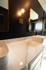 There is no benefit of using this over cultured granite, other than. Hallway Bathroom Update Diy Faux Marble Counters With Giani Paint The Baller On A Budget An Affordable Fashion Beauty Lifestyle Blog