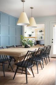 Dining Room Design Large Pendant Lights Wooden Rectangle Table Black Dining Chairs Minimalist Dining Room Dining Room Accents Farmhouse Dining Room Table
