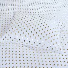 Black And White Polka Dot Sheets Twin Xl Full Metallic Dot Printed Sheet Set White Gold Printed Sheets Dots Sheets Sheet Sets