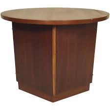 Turn tall side table is a modern side table crafted with solid acacia wood. Midcentury Round Side Table With Storage For Sale At 1stdibs