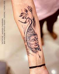 Om, along with a quote about fate and luck. Lord Shiva Tattoo Shiva Tattoo Design Band Tattoo Designs Forearm Band Tattoos