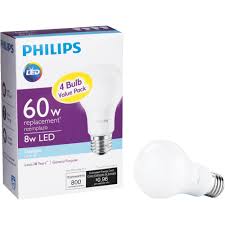 Philips Led Light Bulb A19 Daylight 60 We 4 Ct Walmart Com Led Light Bulb Philips Led Led Smart Bulb