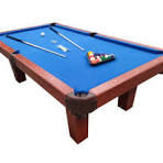 8ft Pool Table (Brown Body + Blue Cloth)