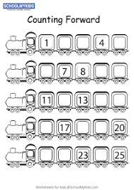 These kindergarten worksheets provide additional counting practice by asking students to fill in the missing numbers. Missing Numbers Counting Forward 1 To 25 Worksheets For Kindergarten First Second Grade Math Worksheets Schoolmykids Com