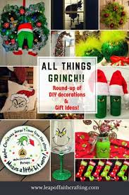 Diy Grinch Crafts Make Cute Grinch Christmas Decor Grinch Gifts And Grinch Crafts With This Roundup Grinch Decorations Whoville Christmas Frugal Christmas
