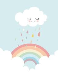 poster wolk en regenboog a4 poster leuk behang wolken