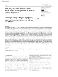 The impact of the work experience on the salary. Pdf Reducing Medical Device Alarms By An Order Of Magnitude A Human Factors Approach