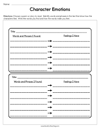 Determine the appropriate field size based on the needs of your students. Character Emotions Worksheet Have Fun Teaching