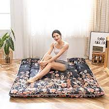 Therefore, you should always have a mattress. Amazon Com Black Floral Japanese Futon Floor Mattress Bed Mattress Topper Portable Thick Sleeping Pad Floor Bed Roll Up Camping Mattress Folding Couch Bed Mattress Pad For Guest Room Full Size Kitchen