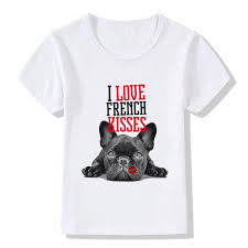 Children French Bulldog Kisses T Shirts For Boys Girls Summer Tops Kids Clothes Gift Baby T Shirt Buy At A Low Prices On Joom E Commerce Platform