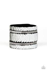 Black And White Acrylic Bracelet Paparazzi White Wrap Bracelet Paparazzi In 2020 White Rhinestone White Bracelets Black Suede