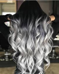 The wild hair color options fit almost any woman, so they can be tried any time. Black And White Hair Hair Styles Grey Ombre Hair Silver Hair Color