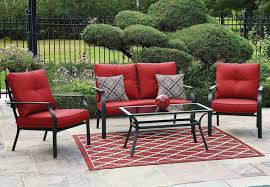 Ensemble De Salon Pour Le Jardin Montclair De Hometrends 4 Pieces Walmart Canada 1000 In 2020 Red Patio Outdoor Furniture Sets Rattan Outdoor Furniture