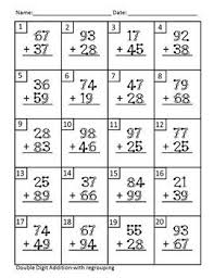 1st grade math worksheets.how to save your work: Touch Math Addition Double Digit With Regrouping No Frills Touch Math Touch Math Worksheets Math Subtraction Worksheets