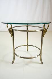 Brass Swans Glass Table By Dia Etsy Glass Side Tables Glass Table Unusual Furniture