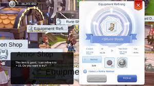 These are not some other mobile games where the. Refining Rune Boots Ragnarok Mobile Eternal Love Youtube