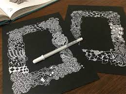 ゼンタングル ストリングはすごい tanglefan 芳野かえ ゼンタングル 教室 ゼンタングル 黒い紙 イラスト