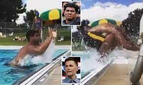 Video Shows Bucs Rookie And Tom Brady S Newest Blocker Tristan Wirfs Jumping Out Of Pool Daily Mail Online