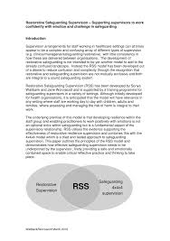 Pdf The Integrated Model Of Restorative Supervision For Use Within Safeguarding