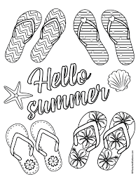 Free printable flip flop coloring pages are a fun way for kids of all ages to develop creativity, focus, motor skills and color recognition. Fun Summer Coloring Page For Kids And Grown Ups Alike Free Summer Activity Summer Summer Coloring Pages Summer Coloring Sheets Coloring Pages For Kids