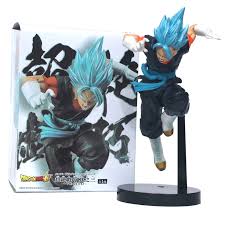 Us 6 17 Dragon Ball Z Dark Blue Gogeta Vegeta Son Goku Fusion Blue Hair Ver Super Saiyan Chocolate Com Action Figure Pvc Dbz 25cm In Action Toy