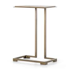 Shop Roseland Brass C Table Slim And Structured This Fresh Take On The Convenient C Table Glows In Antiqued Brass With A Fresh G End Tables C Table Table Tap