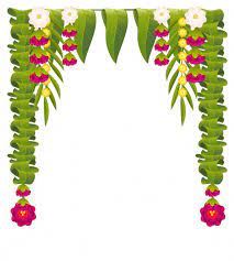 Mala Indian Flower Garland For Ugadi Holiday Floral Mango Leaves Ornate Decoration Floral Cards Design Indian Flowers Wedding Banner Design