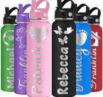Amazon.com: Personalized Water Bottle for Kids Adults with Straw Lid 12 18  24 32 40 oz Custom Water Bottles with Name Logo Engraved Insulated ...