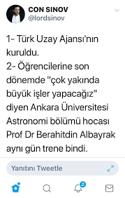 Kararnameyle hazırlanacağı öngörülen milli uzay programı hangi aşamadadır? Supheli Ucak Kazasi Gibi Turk Uzay Ajansi Ni Kurdugu Gun Prof Dr Albayrak Ankara Daki Tuhaf Tren Kazasinda Oldu Ogrencilerine Cok Yakinda Buyuk Isler Yapacagiz Demisti Arka Guverte