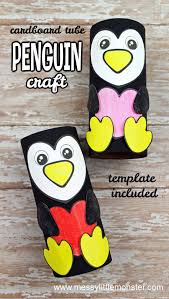 Step 1) fold the paper in half and then unfold it. Cardboard Tube Craft Easy Penguin Craft For Preschoolers With Template Messy Little Monster