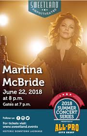 Get Tickets To Martina Mcbride At Sweetland Amphitheatre