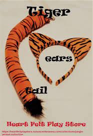Tiger Ears N Tail Set 2 Piece Tiger Ears Headband And Zebra Tail Set Perfect For The D Halloween Costumes For Kids Cheap Halloween Costumes Jungle Safari Party