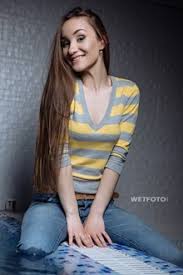 Dinner suits, linen suits, designer suits, silk suits Wetlook By Cute Girl In Denim Overalls Tricot Tights And High Heels Wetfoto Com