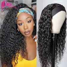 Quality beauty forever brazilian body wave hair bundles with lace frontal 13*4 high ratio lace frontal remy human hair with free worldwide shipping on . Beauty Forever Glueless Water Wave Headband Wigs Brazilian Scarf Wig Remy Human Hair Wigs For Women Beginner Friendly Full Machine Wigs Aliexpress