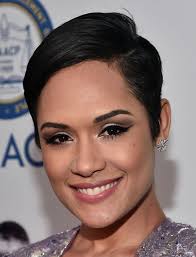 White Actress With Short Black Hair Pin On Hair Cut