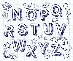 Hand Drawn Font Shaded Letters With Decorations On The Paper Sheet Royalty Free Vector Clip Art How To Draw Hands Fonts To Draw Hand Drawn Fonts