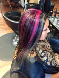All Over Black With Pink And Silver Gray Highlights Black Hair Silver Hair Pink Hair Hair Highlights Weave Hairstyles Hair Styles
