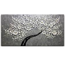 Check spelling or type a new query. Hand Painted White Flower Oil Paintings Silver Floral Modern Canvas Wall Art Abstract Tree Art Oil Canvas Painting Unframe Painting Calligraphy Aliexpress