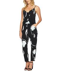 1 state womens printed jumpsuit