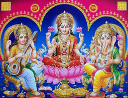 Maa sharda devi with veena. Laxmi Ganesh Saraswati Hindu Gods Diwali Pictures Diwali Wallpaper