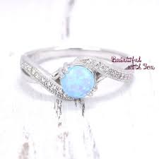 Simple Engagement Ring Light Blue Opal By Beautifulwithyou On Etsy Engagement Rings Opal 14k White Gold Engagement Rings Blue Engagement Ring